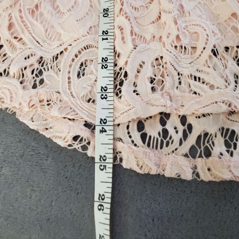 Adrianna Papell Size S Peplum Flounce Pink Lace Coquette Blouse Ruffled Feminine - Picture 8 of 12